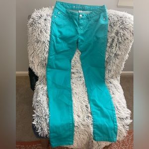 Celebrity Pink Colored Khaki Ankle Mid Rise Pants